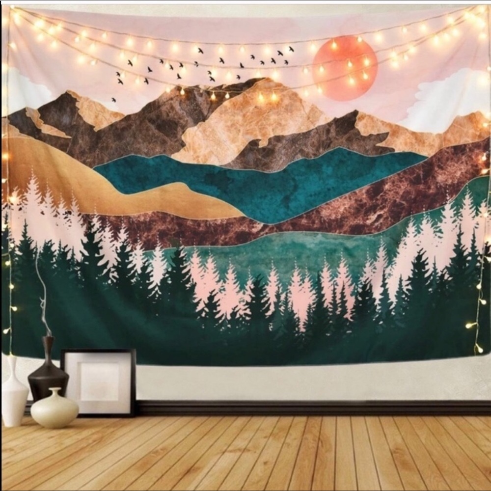 NEW HANGING Mountain Sunset Tapestry